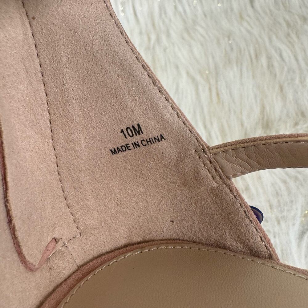NIB Pelle Moda Neela Blush Kid Suede Studded Platform Strappy Heels Size 10M - Picture 7 of 10